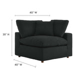 Commix Down Filled Overstuffed Boucle Fabric Corner Chair by Lefancy
