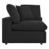 Commix Down Filled Overstuffed Boucle Fabric Corner Chair by Lefancy