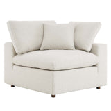Commix Down Filled Overstuffed Boucle Fabric Corner Chair by Lefancy