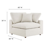 Commix Down Filled Overstuffed Boucle Fabric Corner Chair by Lefancy