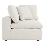 Commix Down Filled Overstuffed Boucle Fabric Corner Chair by Lefancy