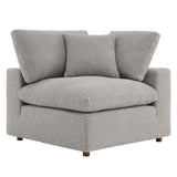 Commix Down Filled Overstuffed Boucle Fabric Corner Chair by Lefancy