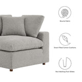 Commix Down Filled Overstuffed Boucle Fabric Corner Chair by Lefancy