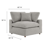 Commix Down Filled Overstuffed Boucle Fabric Corner Chair by Lefancy