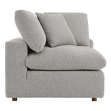 Commix Down Filled Overstuffed Boucle Fabric Corner Chair by Lefancy