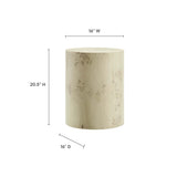 Cosmos 16" Round Burl Wood Side Table by Lefancy