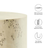Cosmos 16" Round Burl Wood Side Table by Lefancy