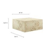 Cosmos 36" Square Burl Wood Coffee Table by Lefancy