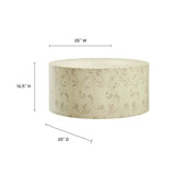 Cosmos 35" Round Burl Wood Coffee Table by Lefancy