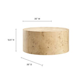Cosmos 35" Round Burl Wood Coffee Table by Lefancy