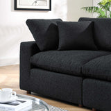 Commix Down Filled Overstuffed Boucle Fabric Loveseat by Lefancy