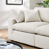 Commix Down Filled Overstuffed Boucle Fabric Loveseat by Lefancy