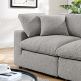 Commix Down Filled Overstuffed Boucle Fabric Loveseat by Lefancy