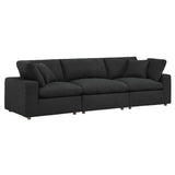 Commix Down Filled Overstuffed Boucle Fabric 3-Seater Sofa by Lefancy