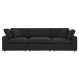 Commix Down Filled Overstuffed Boucle Fabric 3-Seater Sofa by Lefancy