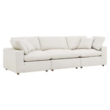 Commix Down Filled Overstuffed Boucle Fabric 3-Seater Sofa by Lefancy