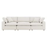 Commix Down Filled Overstuffed Boucle Fabric 3-Seater Sofa by Lefancy