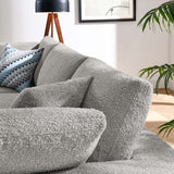 Commix Down Filled Overstuffed Boucle Fabric 3-Seater Sofa by Lefancy