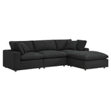 Commix 4-Piece Down Filled Overstuffed Boucle Fabric Sectional Sofa by Lefancy