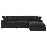 Commix 4-Piece Down Filled Overstuffed Boucle Fabric Sectional Sofa by Lefancy