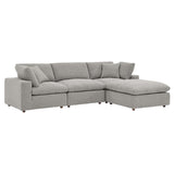 Commix 4-Piece Down Filled Overstuffed Boucle Fabric Sectional Sofa by Lefancy