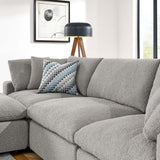 Commix 4-Piece Down Filled Overstuffed Boucle Fabric Sectional Sofa by Lefancy