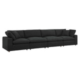 Commix Down Filled Overstuffed Boucle Fabric 4-Seater Sofa by Lefancy