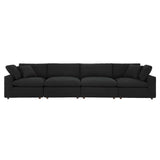 Commix Down Filled Overstuffed Boucle Fabric 4-Seater Sofa by Lefancy