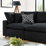 Commix Down Filled Overstuffed Boucle Fabric 4-Seater Sofa by Lefancy