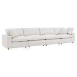 Commix Down Filled Overstuffed Boucle Fabric 4-Seater Sofa by Lefancy