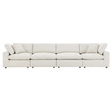 Commix Down Filled Overstuffed Boucle Fabric 4-Seater Sofa by Lefancy