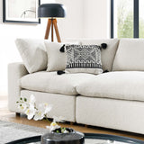 Commix Down Filled Overstuffed Boucle Fabric 4-Seater Sofa by Lefancy