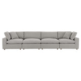 Commix Down Filled Overstuffed Boucle Fabric 4-Seater Sofa by Lefancy