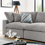 Commix Down Filled Overstuffed Boucle Fabric 4-Seater Sofa by Lefancy