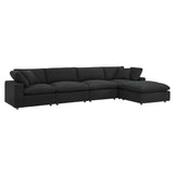 Commix 5-Piece Down Filled Overstuffed Boucle Fabric Sectional Sofa by Lefancy