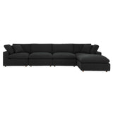 Commix 5-Piece Down Filled Overstuffed Boucle Fabric Sectional Sofa by Lefancy