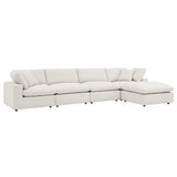 Commix 5-Piece Down Filled Overstuffed Boucle Fabric Sectional Sofa by Lefancy