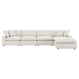 Commix 5-Piece Down Filled Overstuffed Boucle Fabric Sectional Sofa by Lefancy