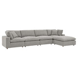 Commix 5-Piece Down Filled Overstuffed Boucle Fabric Sectional Sofa by Lefancy