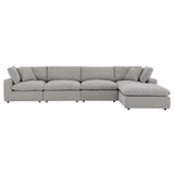 Commix 5-Piece Down Filled Overstuffed Boucle Fabric Sectional Sofa by Lefancy