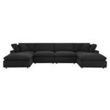 Commix 6-Piece Down Filled Overstuffed Boucle Sectional Sofa by Lefancy