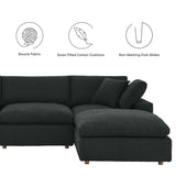 Commix 6-Piece Down Filled Overstuffed Boucle Sectional Sofa by Lefancy