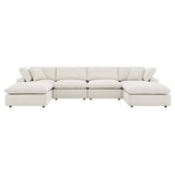 Commix 6-Piece Down Filled Overstuffed Boucle Sectional Sofa by Lefancy