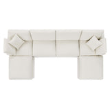 Commix 6-Piece Down Filled Overstuffed Boucle Sectional Sofa by Lefancy