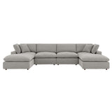 Commix 6-Piece Down Filled Overstuffed Boucle Sectional Sofa by Lefancy