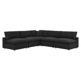 Commix 5-Piece Down Filled Overstuffed Boucle Fabric Sectional Sofa by Lefancy