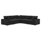 Commix 5-Piece Down Filled Overstuffed Boucle Sectional Sofa by Lefancy