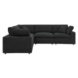 Commix 5-Piece Down Filled Overstuffed Boucle Sectional Sofa by Lefancy