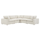 Commix 5-Piece Down Filled Overstuffed Boucle Sectional Sofa by Lefancy