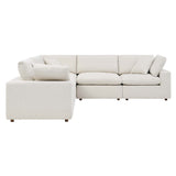 Commix 5-Piece Down Filled Overstuffed Boucle Sectional Sofa by Lefancy